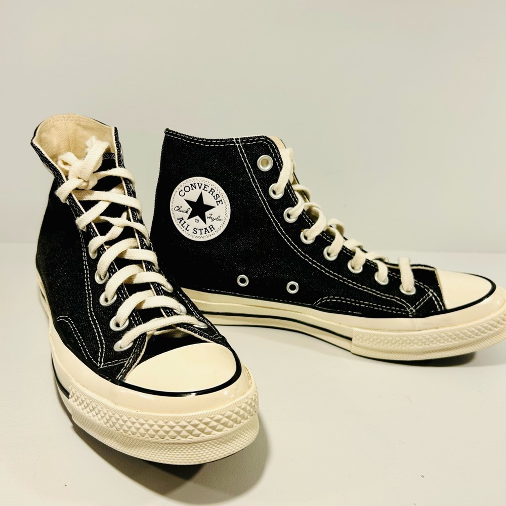 Converse Chuck 70 Black Denim High Tops – Men’s 7/Women’s 9 - Picture 6 of 10